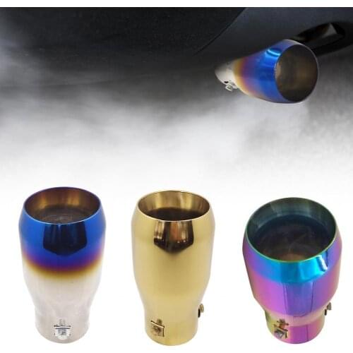 Stainless Steel Universal Car Tail Throat Muffler Anti-scratch Modified Stainless Steel Universal Exhaust Pipe Muffler for Car