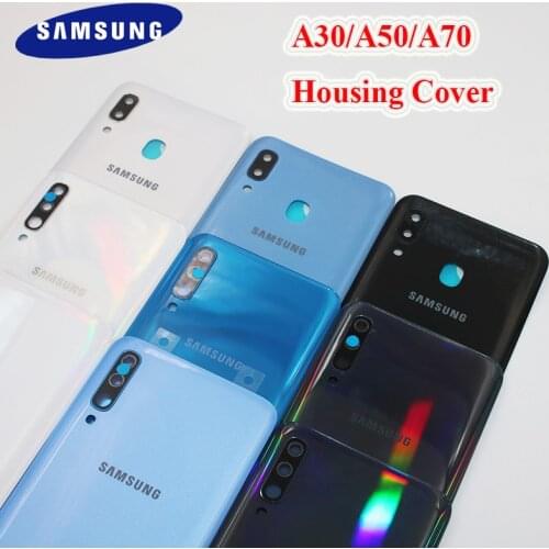 Samsung A30 A40 A50 A70 2019 Battery Back Cover Door Rear Housing Case For Galaxy A505F A705F Phone Cover With Camera Glass Lens
