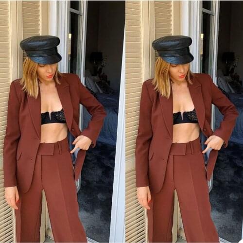 Sexy Wild Women Suits 2 Pieces ( Pants + Jacket ) Custom Made Peaked Lapel Blazer Smart Casual Office Fashion Coat