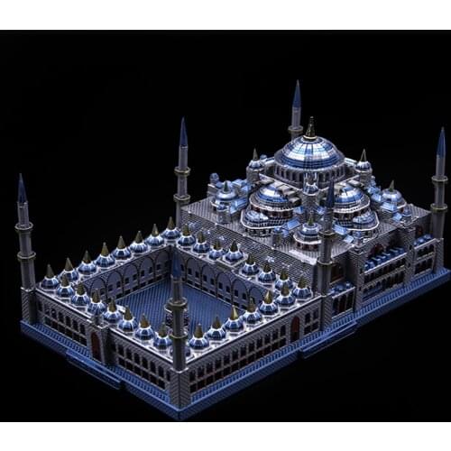 1: 680 229pcs DIY Assembly 3D Blue Mosque Model Kits Home/Office Ornament B-day