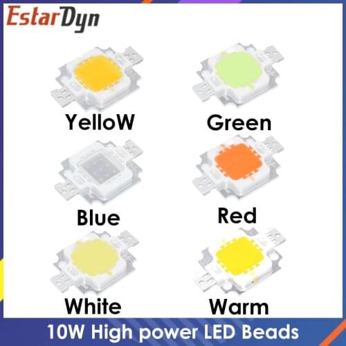 10W LED Integrated High power LED Beads 10W White/Blue/Red/Green/Yellow/Warm white/ 600mA 12.0V 800-1000LM 24*40mil