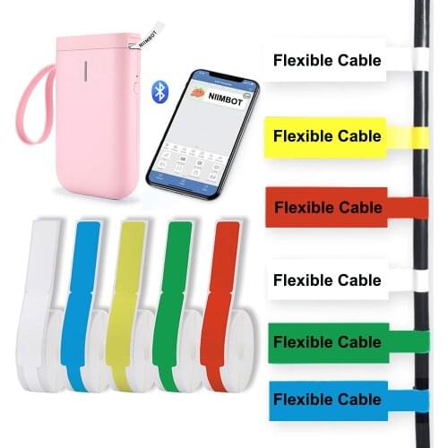 2Rolls Niimbot D11 D61 Self Adhesive Cable Stickers 12.5mm*109mm Waterproof Identification Fiber Wire Tag Cable Labels Sticker