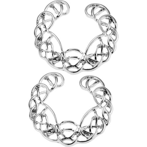 2pcs Braided Stainless Steel Non-pierced FAKE 11mm Clip On Nipplering Shield