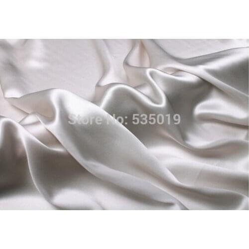 2018 new Silk silks satins crepe satin bedding fabric tessuti clothes 100% mulberry silk meters grey fabric