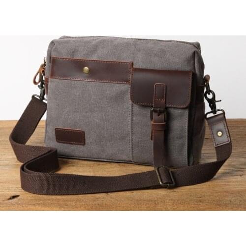 2020 Mens Messenger Bags Travel Shoulder Bag Vintage Canvas Multi-function "ipad Laptop School Satchel Male Daily Leisure Bag