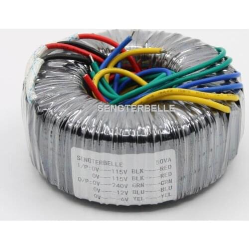 50W （50VA）Toroid Transformer For Tube Preamp /Amp / Phono Output:0-240V 0-12V 0-6V