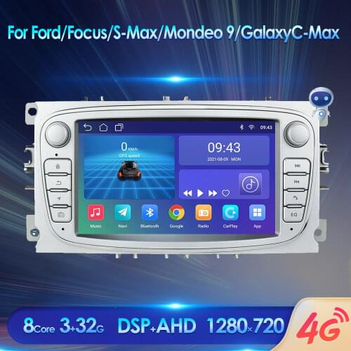 2G+16G 7"HD Android10 Car GPS Radio Player for FORD TRANSIT FOCUS C-MAX S-MAX FIESTA GALAXY FUSION WiFi 4G DAB USB DVR OBD B/S