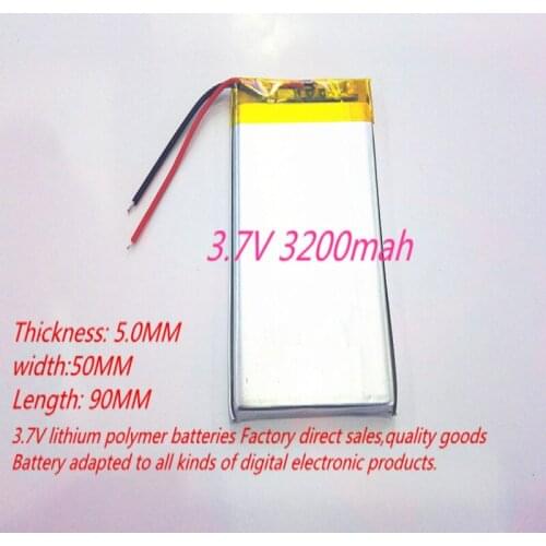 Size 505090 3.7V 3200mah tablet battery With Protection Board For MP3 MP4 GPS Digital Products Free Shipping