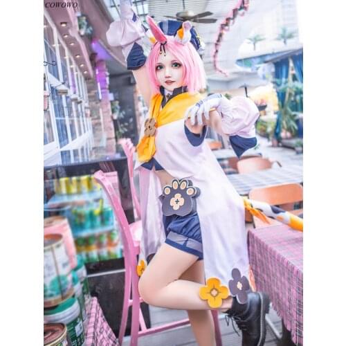 Anime!Genshin Impact Diona Mondstadt Game Suit Lovely Cat Tail Uniform Cosplay Costume Halloween Party Outfit For Women 2021 NEW