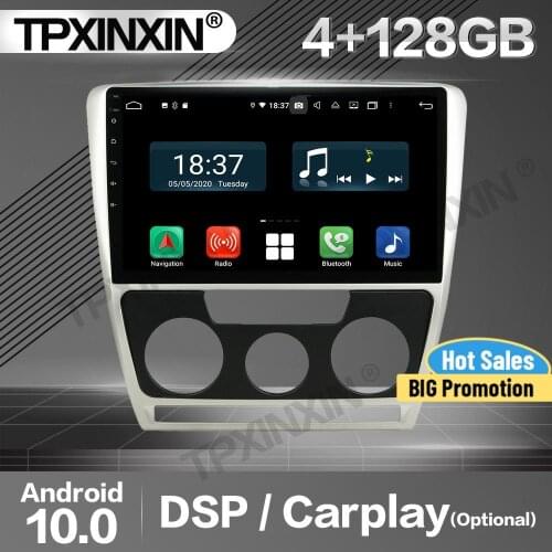4+128G Carplay Car Radio 2 Din Stereo Receiver Android For Skoda Octiva 2007 2008 2009 GPS Navi Player Audio Recorder Head Unit