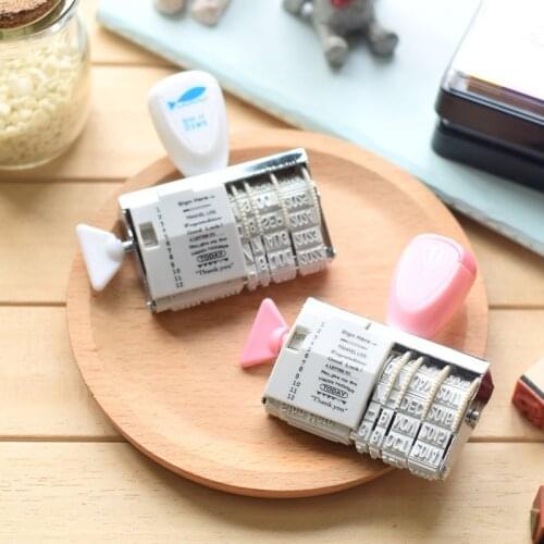 Text Date Decoration stamp Plastic Wheel button stamps for scrapbooking stationery DIY craft Thank you standard seal
