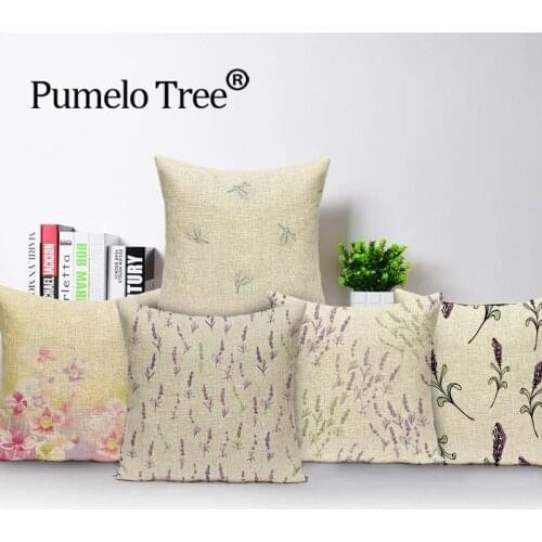 Violet Flower Cushion Cover Nordic Spring Home Decorative Pillows Case Bedroom Pillows Case Farmhouse Cushions Covers Almofadas