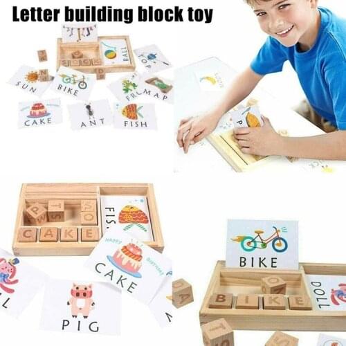 3-in-1 Wooden Spelling Words Spelling Learning Game Enlightenment Baby Gift Spell Alphabet Learning Wooden Spelling Game