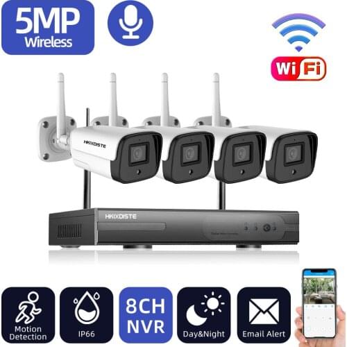 8 Channel Outdoor CCTV Security Camera Wifi Wireless System 5MP 8CH Wifi NVR Kit Waterproof IP Camera Video Surveillance Set 4CH