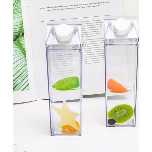 Korea 500ml Thick Milk Tea Cups Milk Carton Modeling Cups Handy Girl Love Portable Water Kitchen Kids Drinkware