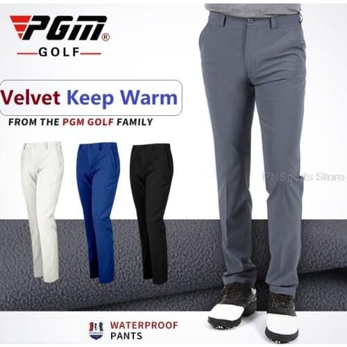 Mens Golf Pants Autumn Winter Sports Pant Golf Apparel Thick Warm Fleece Trousers For Men Elastic Waterproof Sweatpant XXS-XXXL