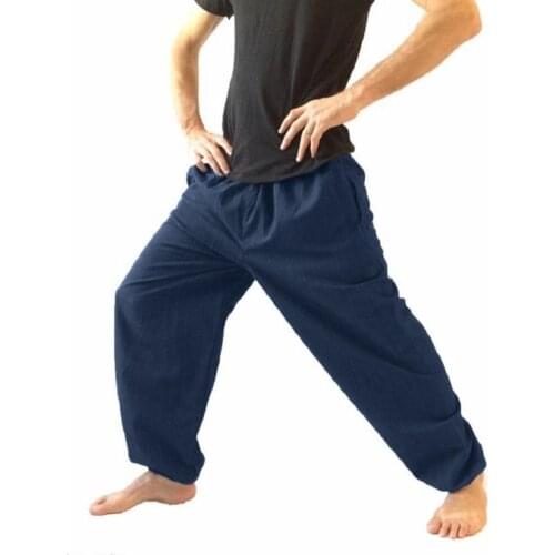 Men Pants Plus Size Men Cotton Linen Long Pants Solid Color Wide Leg Loose Casual Trousers штаны мужские 2021 Mens Clothing