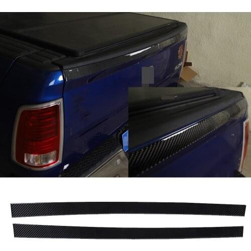 Soft Carbon Fiber Rear Tailgate Door Trunk Lid Molding Trim Decoration Cover for Dodge Ram 2010-2015 Exterior Car Accessories