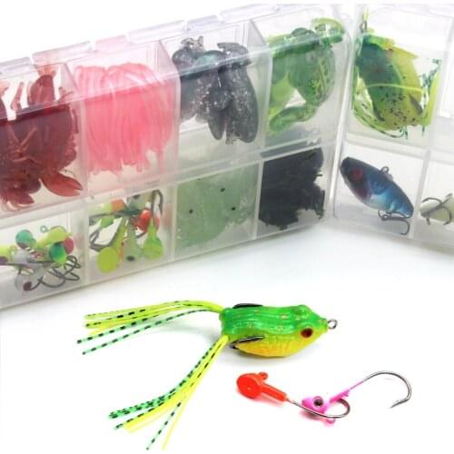 Multiple pieces Lead Hook Soft Bait Combination Set Bionic Fake Bait Road Soft Insect Bait Artificial Fake Bait Fishing Lures