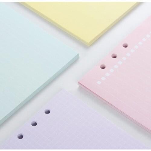 New cute colored inner papers core for spiral notebooks,6 holes 4 colors line,grid,blank,to do refiller papers A5A6
