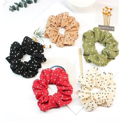 New Chiffon Dot Hair Rope Polka Elastic Scrunchie For Women Ponytail Holder Hair Ties Girl Headdress Accessories