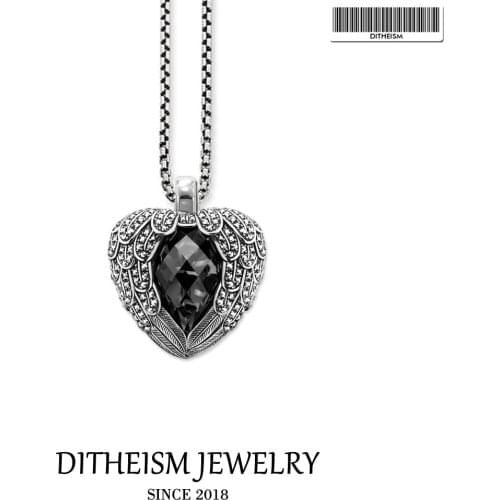 Link Chain Necklace Winged Heart, 2018 New Fashion 925 Sterling Silver Jewelry European Romantic Gift For Men Women Boy Girls