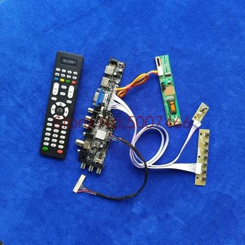Fit CLAA154WP04A/CLAA154WP05A/QD17TL02/QD14TL03 digital DVB LVDS 30-Pin panel LCD drive board kit USB+VGA+AV 1440*900 1CCFL
