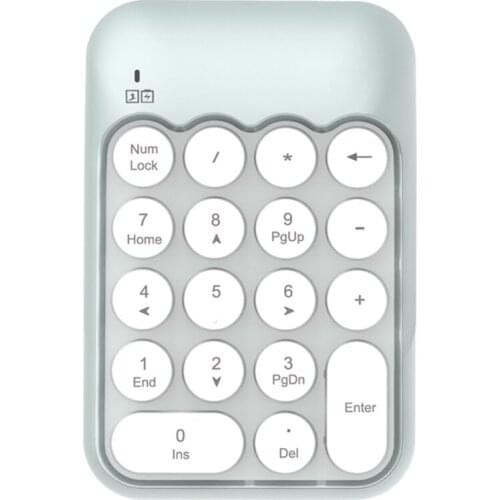 2.4G Number Pad Portable Wireless 18Key Numeric Keypad Keyboard Extensions for Financial Accounting Data Entry