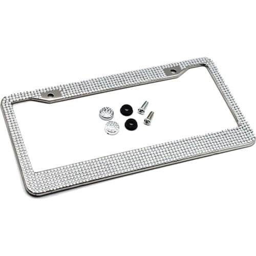 All Bling Glitter Crystal RhineStone Stainless Steel License Plate Frame