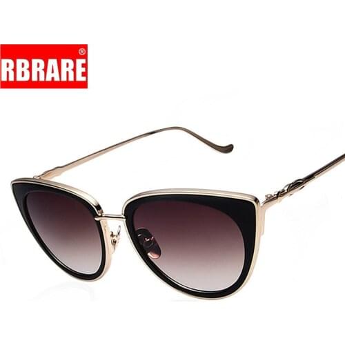 RBRARE Metal Frame Cat Eye Women Sunglasses Female Sunglasses Luxurious Brand Designer Alloy Legs Glasses oculos de sol feminino