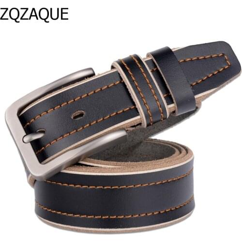 High grade mens brand designer genuine cow leather straps fashion stitching decorated leisure belt males leather girdle SY1163