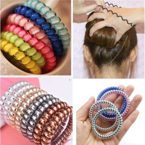 10/15pcs Elastic Hair Bands for Women Girls Hair Accessories Ponytail Hair Ties Gum Rubber Band Telephone Wire Hair Rope Tools