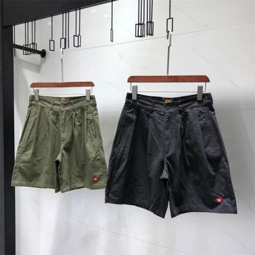 Human Made Embroidery Cargo Shorts For Men Board Basketball Clothing Casual Man Pants Hip Hop Punk Gym Running Summer Streetwear