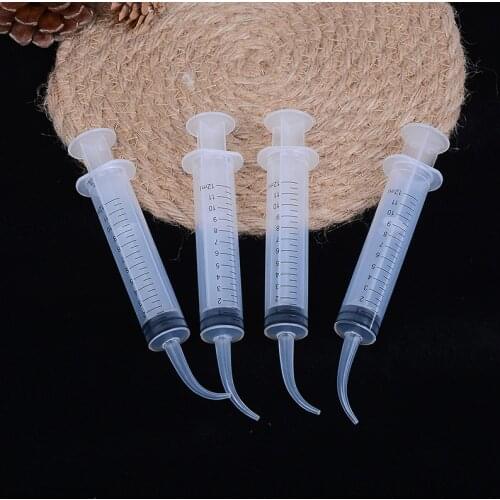 Dental Instrument Disposable Dental Irrigation Syringe With Curved Tip Dental Kit Tooth Transparent Whitening