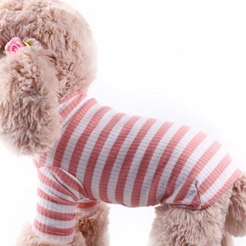 A Warm Knitted Pet Clothes Classic Stripe Coat Small Medium Dog Cat Shirt Jacket Teddy French Bulldog Chihuahua Winter Outfit