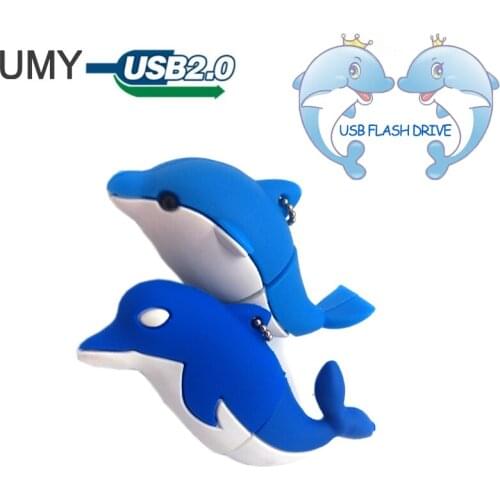 USB flash drive cartoon dolphin pen drive real capacity memory stick creative gift pendrive 4GB 8GB 16GB 32GB 64GB usb stick