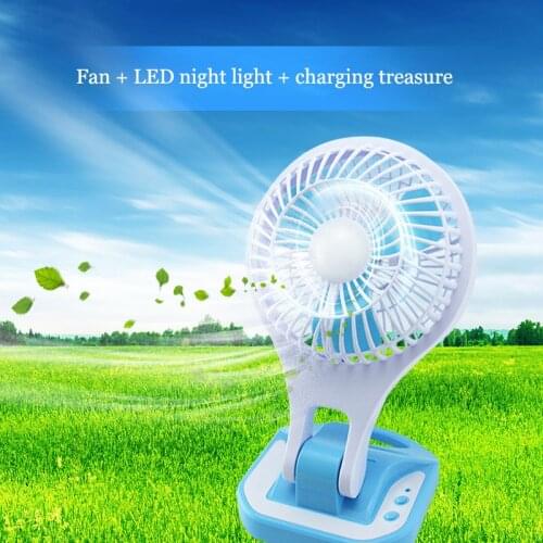 USB charging treasure fan Office with small fan eye LED night lights outdoor Car mini fan