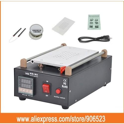 UYUE 948Q Built-in Pump Vacuum Metal Body Glass LCD Screen Separator Machine Max 7 inches + Cutting Wire 100M With silicone mat