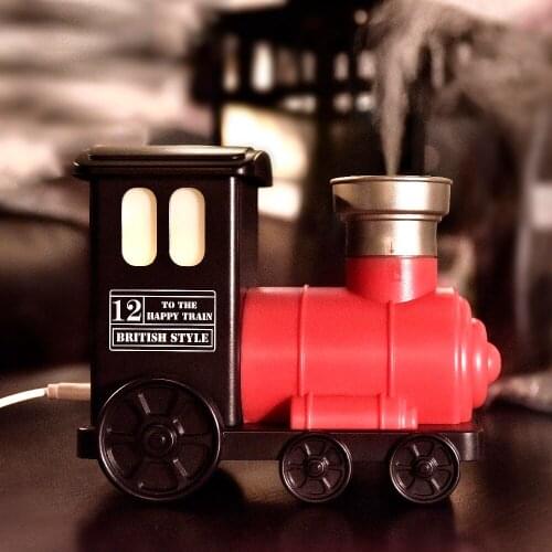 Funny Oil Diffuser Ultrasonic train Humidifier USB LED Colorful Light Air Aroma Diffuser Aromatherapy Diffuser Mist Maker Fogger