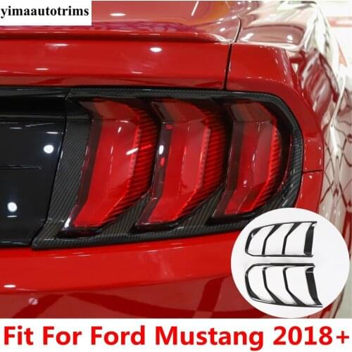Rear Taillight Tail Trunk Bumper Lights Lamps Decor Cover Trim Fit For Ford Mustang 2018 2019 2020 ABS Carbon Fiber Accessories