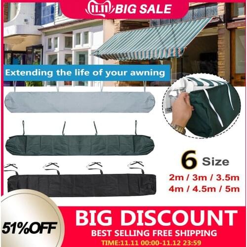 1pcs Sun Protection Dustproof And Waterproof Protective Cover Awning Storage Bag With String For Outdoor Garden Patio