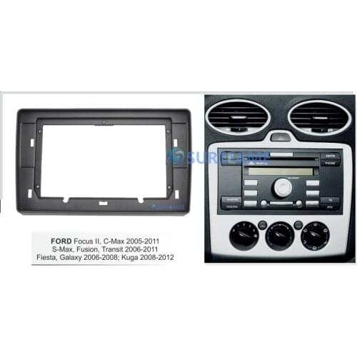 10.1 inch Car Fascia Radio Panel for FORD Focus II, C-Max 2005-2011; S-Max, Fusion, Transit 2006-2011 Dash Kit Facia Bezel Plate