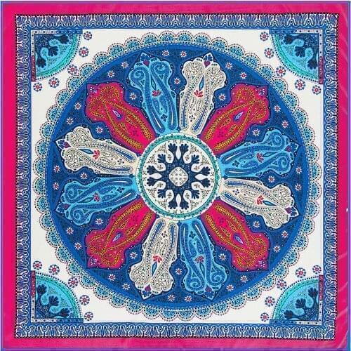 100cm Bohemia Paisley Winter Scarf Luxury Brand Square Scarf Women New Design kerchief Handkerchief Turban Scarves For Ladies