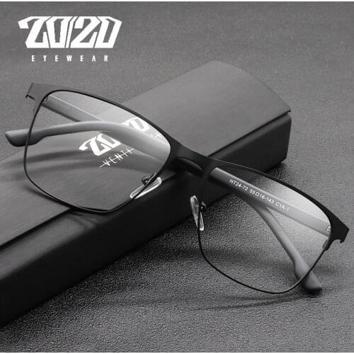 20/20 Brand Design Men Titanium Alloy Optical Glasses Frame Ultralight Square Myopia Prescription Eyeglasses HT24-72