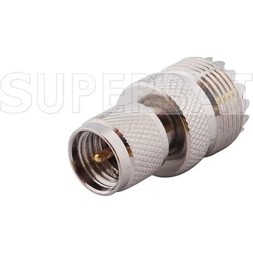 Superbat 5pcs Mini-UHF to UHF Adapter Mini-UHF Plug to UHF Jack straight RF Coaxial Connector