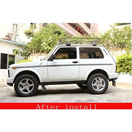 6pcs Stainless Steel Matte Silver Car Body Side Exterior Door Decoration Strips Protector Trim For LADA NIVA Accessories