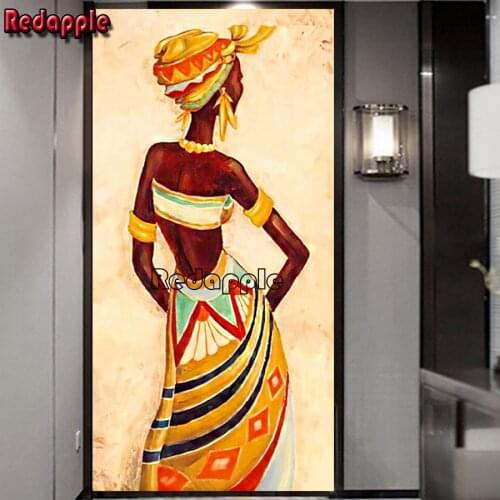 African black woman Back view Diamond mosaic,abstract art Picture Of rhinestone Full square round diamond paintings Girl decor