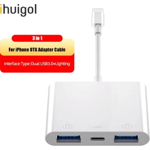 Ihuigol USB to Lighting OTG Digital Adapter With MIDI Mouse Keyboard Camera Chargers Converter For iPhone 11 XS Pro 8 7 For iPad