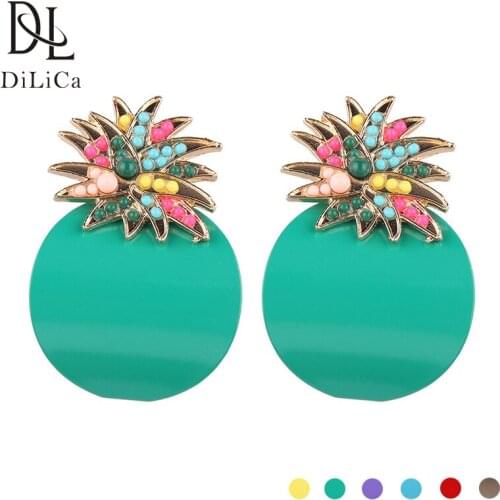 DiLiCa Fashion Dangle Earrings 2019 Women Alloy Geometric Statement Earrings Female Boho Earring Jewelry brincos femininos
