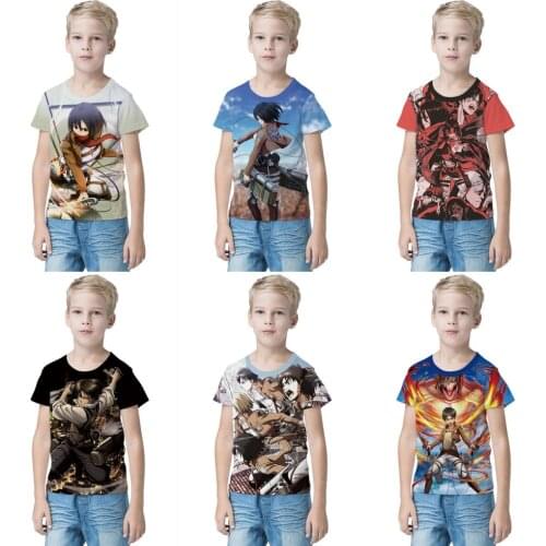 Attack On Titan 3D T-Shirt Team Cothing Children Short Sleeve Tees Fashion Summer Casual Summer Boy Girl Kids Streetwear Gift